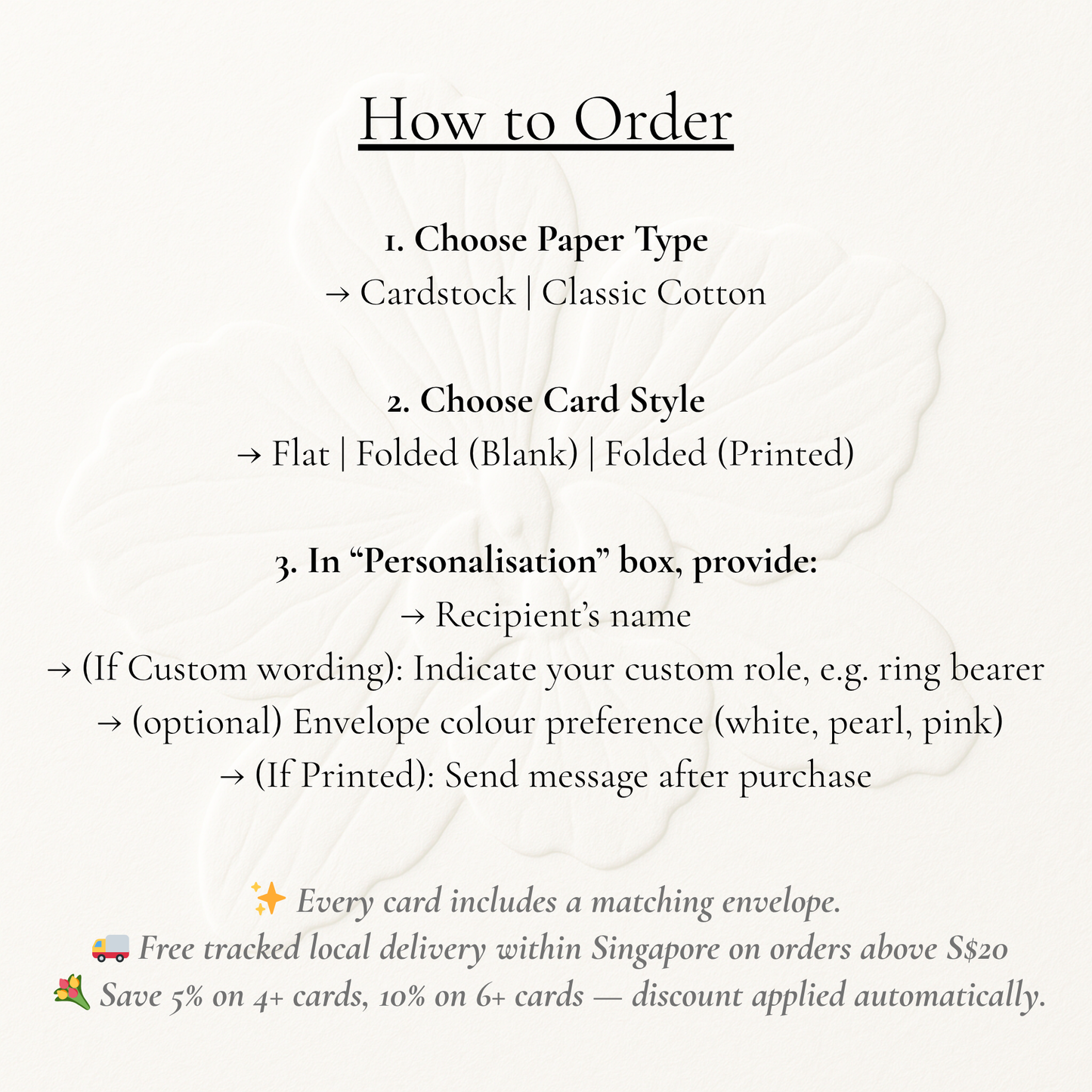 Orchid & Ink Signature - Singapore Batik Bridal Party Proposal Cards