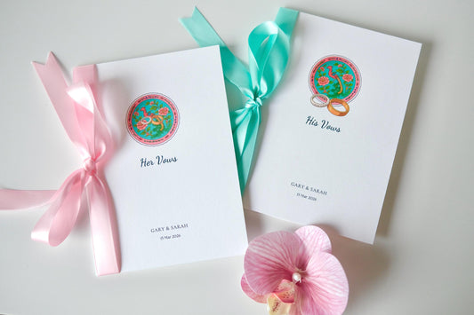 Peranakan Ring Dish Wedding Vow Cards