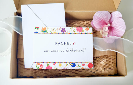 Orchid & Ink Signature - Singapore Batik Bridal Party Proposal Cards