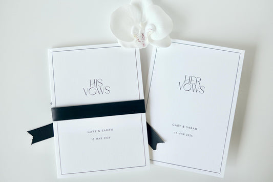 Vogue Editorial Modern Black & White Vow Cards