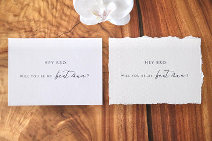 Hey Bro Groomsman Proposal Card (Cotton Options)