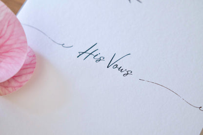 Minimalist Koi and Peony Wedding Vow Cards
