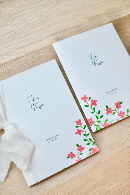 Bougainvillea Wedding Vow Keepsakes