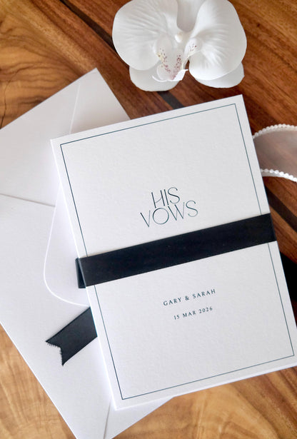 Vogue Editorial Modern Black & White Vow Cards