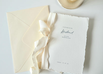 Romantic Rustic 'A Letter to My Husband and Wife' - Cotton Paper Vow Cards