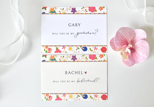Orchid & Ink Signature - Singapore Batik Bridal Party Proposal Cards
