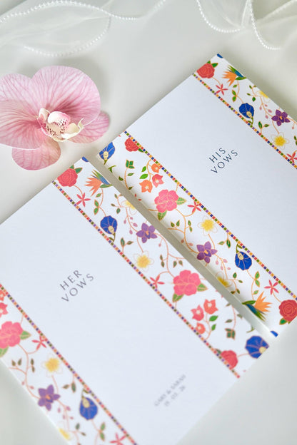 Orchid & Ink Signature - Singapore Batik Wedding Vow Cards