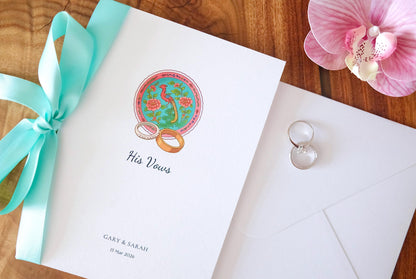 Peranakan Ring Dish Wedding Vow Cards