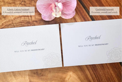 Peony, Cursive & Orchid Bridal Party Proposal Cards
