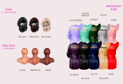 Custom Bridesmaid Proposal Card: Bridal Robe Illustration