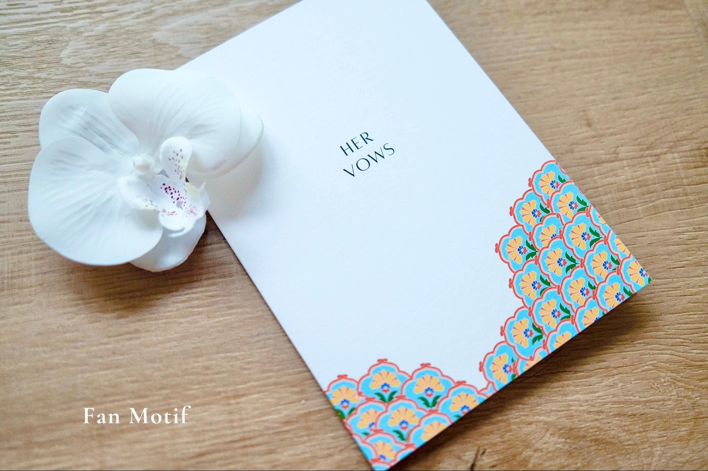 Minimalist Peranakan Tile Wedding Vow Cards