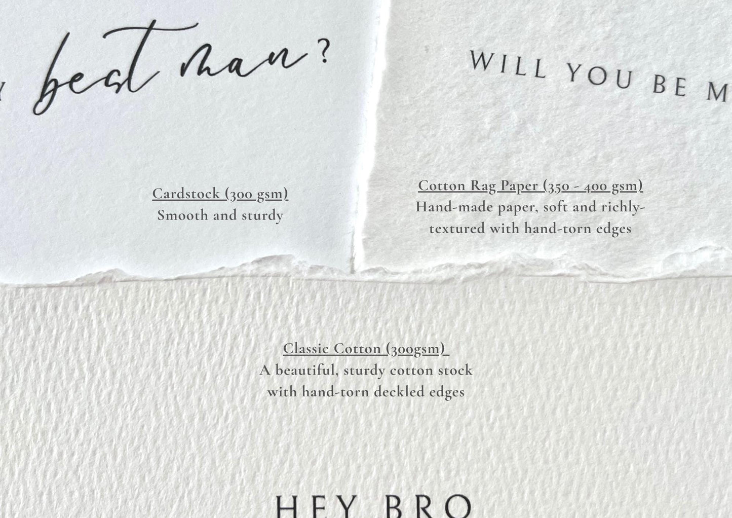 Hey Bro Groomsman Proposal Card (Cotton Options)