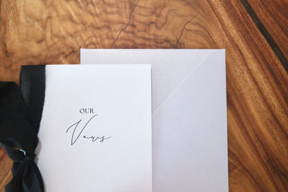 Minimalist Calligraphy Our Vows Wedding Card