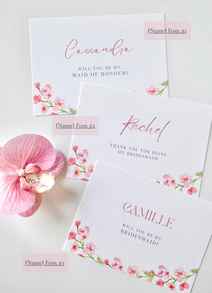Cherry Blossom Bridesmaid Proposal Card