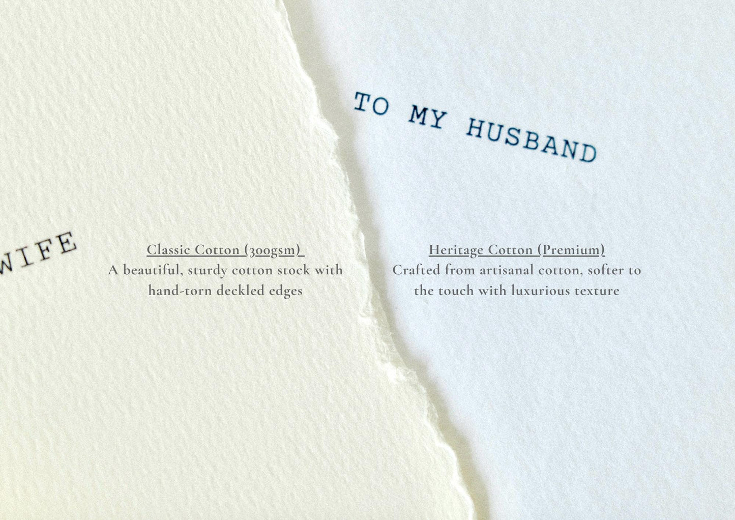 Rustic Typewriter Wedding Vow Cards - Cotton Paper