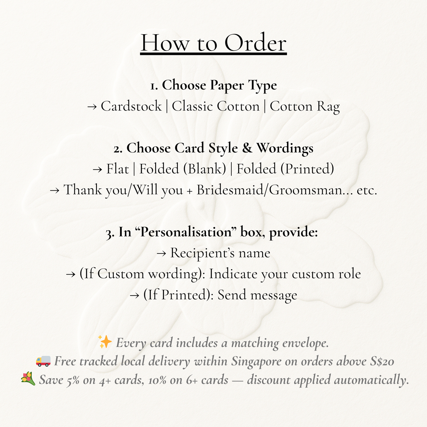 Cotton Paper Customisable Bridal Party Proposal Card