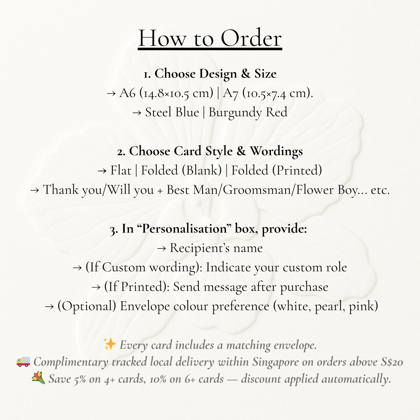 A6 A7 Cute Frilly Border - Steel Blue / Burgundy Proposal Cards