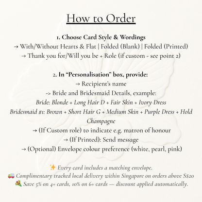 Custom Bridesmaid Proposal Cards - Personalised Illustration
