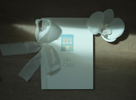Pastel Peranakan Shophouse Wedding Vow Cards