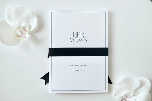 Vogue Editorial Modern Black & White Vow Cards