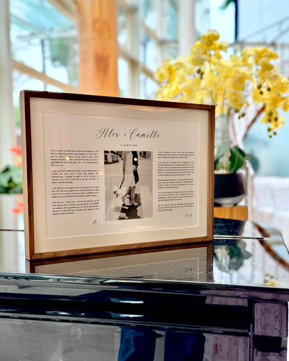 Wedding & Anniversary Vow Frame - A3 Custom Photo Keepsake (Teak / Walnut)