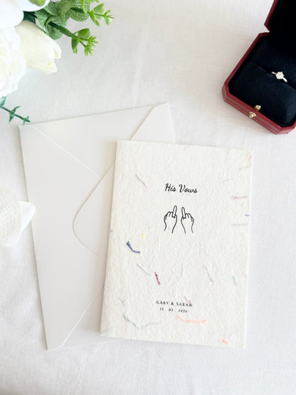 Quirky Hands Vow Cards – Confetti Texture Series
