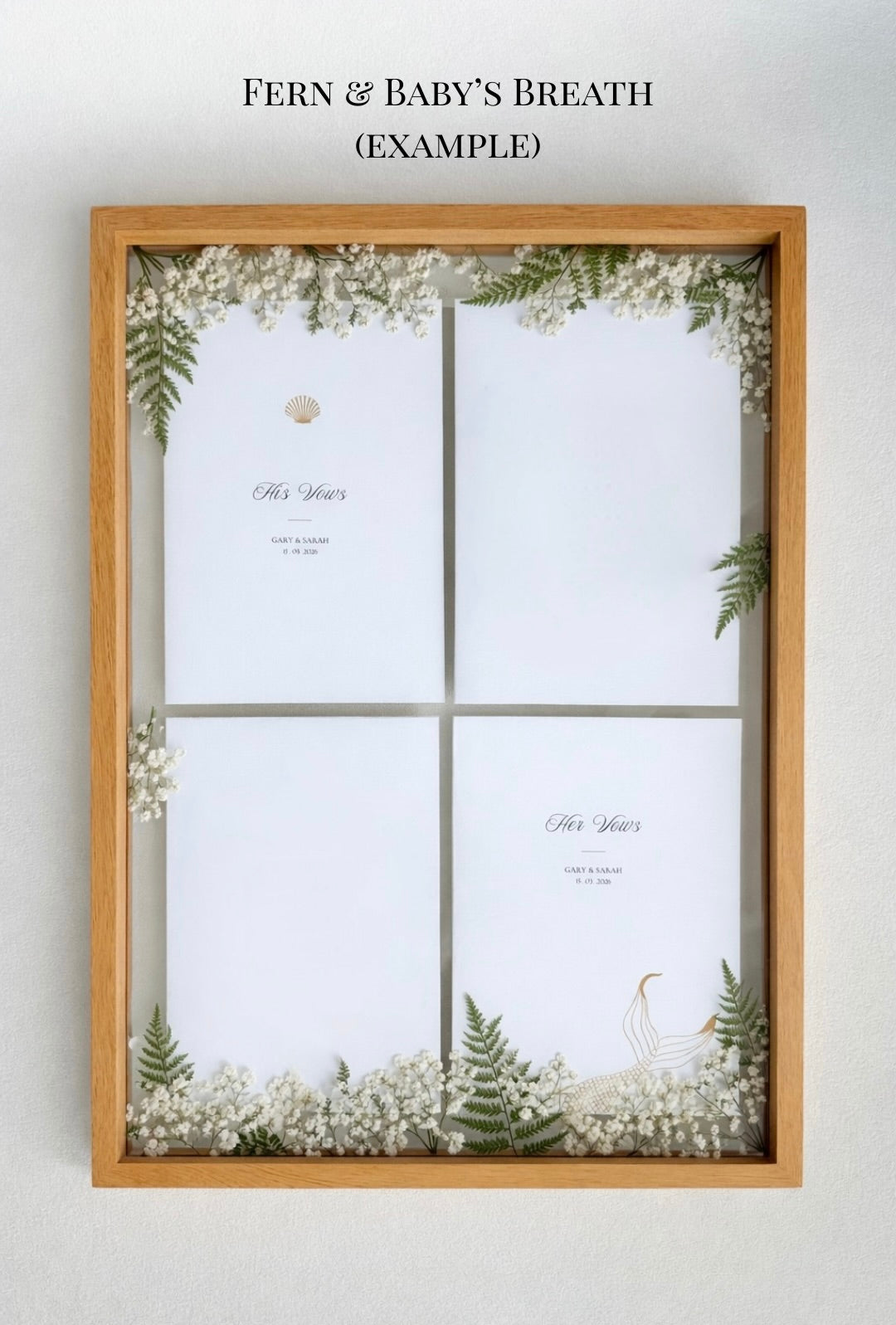 DIY Wooden Pressed-Floral Vow Frame - Create a Keepsake From Your Wedding Vows (Preorder – ships in 2 weeks)