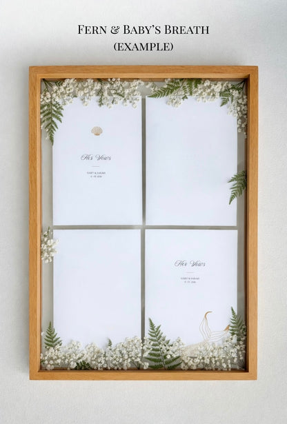 DIY Wooden Pressed-Floral Vow Frame - Create a Keepsake From Your Wedding Vows (Preorder – ships in 2 weeks)