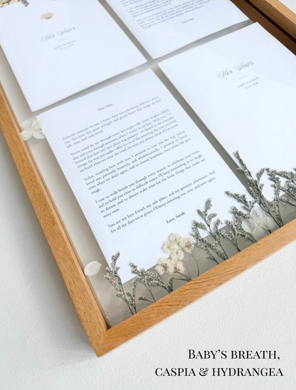 DIY Wooden Pressed-Floral Vow Frame - Create a Keepsake From Your Wedding Vows (Preorder – ships in 2 weeks)