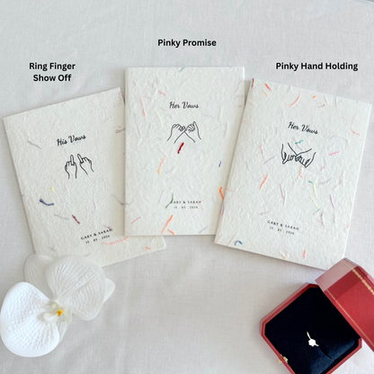 Quirky Hands Vow Cards – Confetti Texture Series