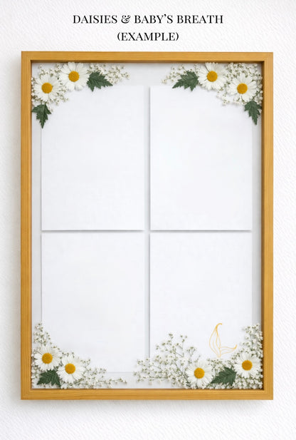 DIY Wooden Pressed-Floral Vow Frame - Create a Keepsake From Your Wedding Vows (Preorder – ships in 2 weeks)