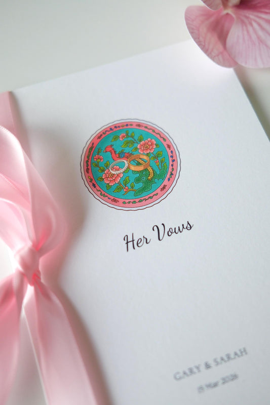 Peranakan Ring Dish Wedding Vow Cards