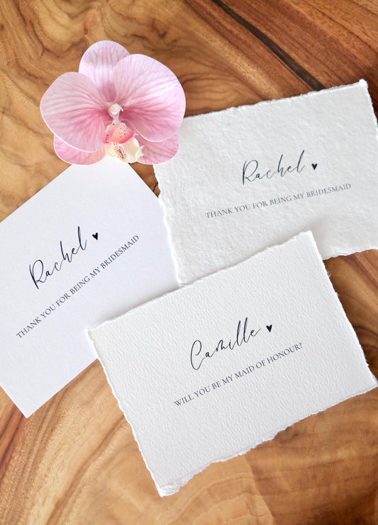 Cotton Paper Customisable Bridal Party Proposal Card