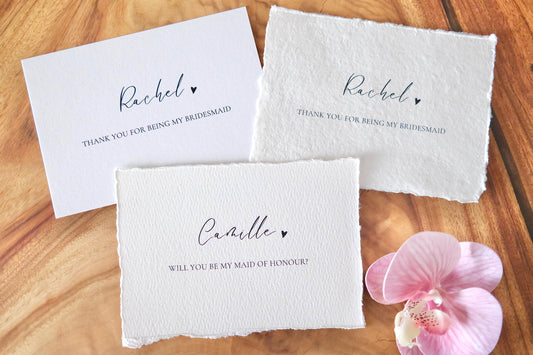 Cotton Paper Customisable Bridal Party Proposal Card