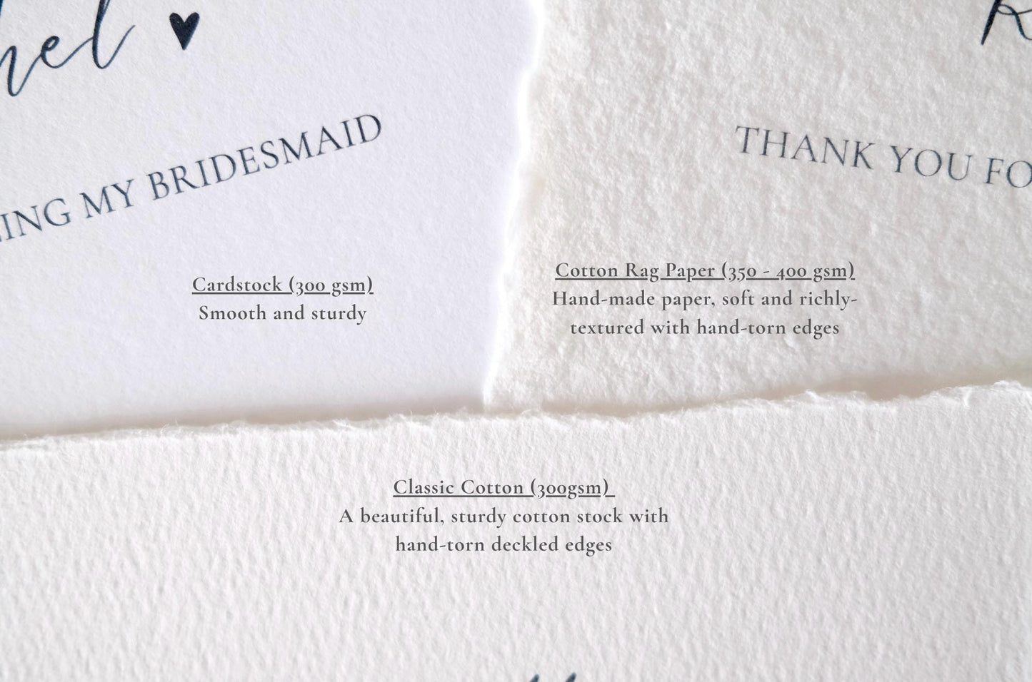 Cotton Paper Customisable Bridal Party Proposal Card