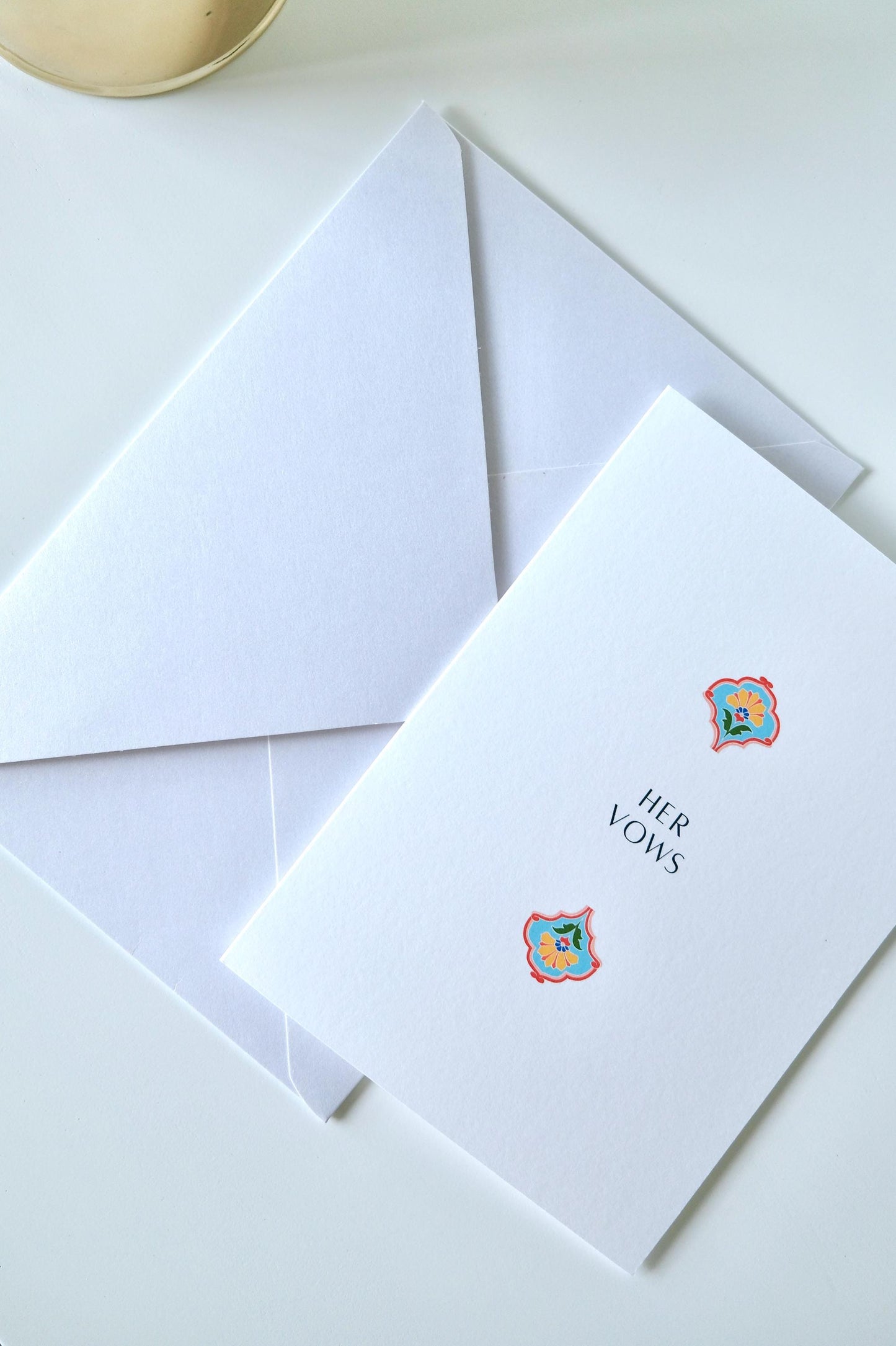 Minimalist Peranakan Tile Wedding Vow Cards