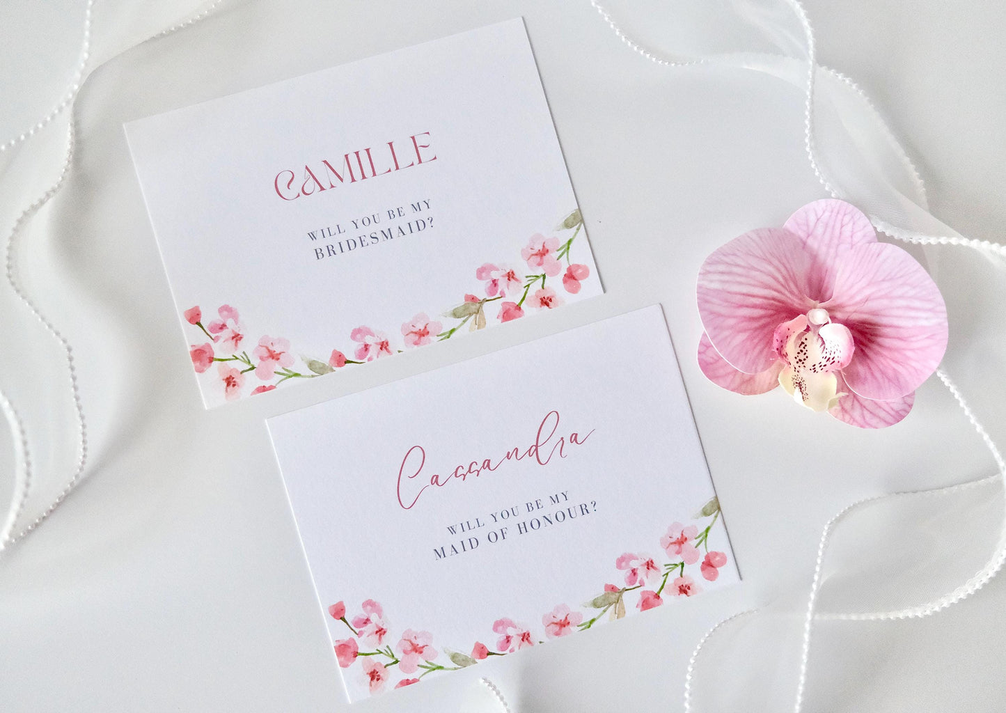 Cherry Blossom Bridesmaid Proposal Card