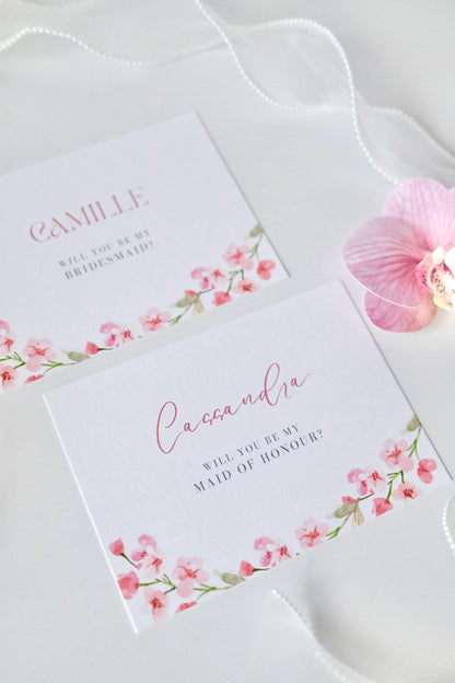 Cherry Blossom Bridesmaid Proposal Card