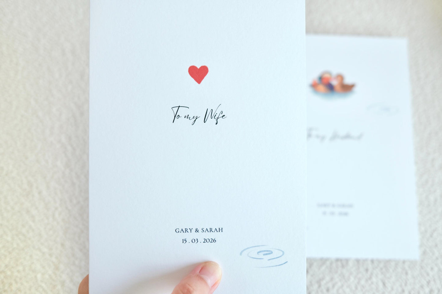 Mandarin Duck Wedding Vow Cards - Chinese Oriental Keepsake