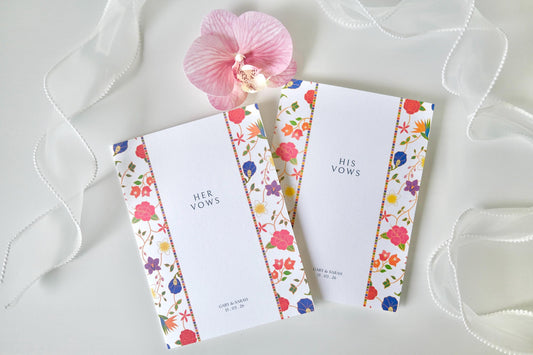 Orchid & Ink Signature - Singapore Batik Wedding Vow Cards